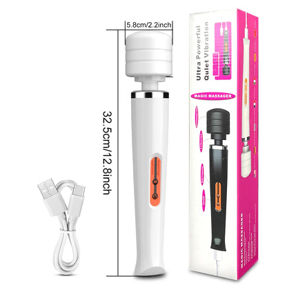Large Wand Massager for Full-Body Clitoral and Nipple Stimulation