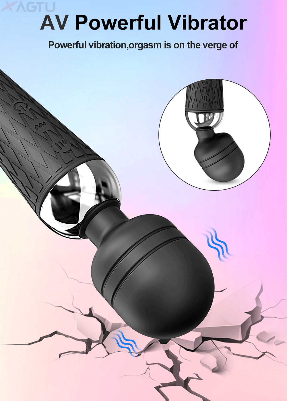 10-Speed Wand Vibrator for Clitoral and Nipple Stimulation
