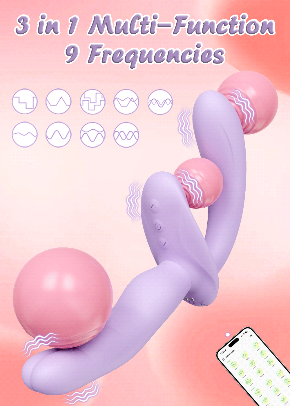 APP-Controlled 2-in-1 Wearable Dildo for G-Spot & Clit