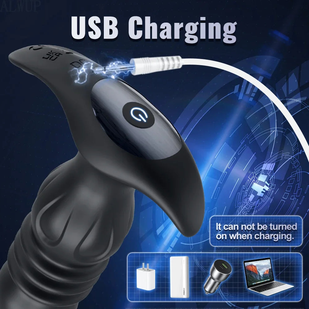 APP Control Thrusting Telescopic Prostate Massager