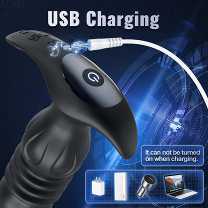 APP Control Thrusting Telescopic Prostate Massager