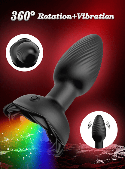 360° Rotation APP Butt Plug with LED & Wiggle Prostate Massager
