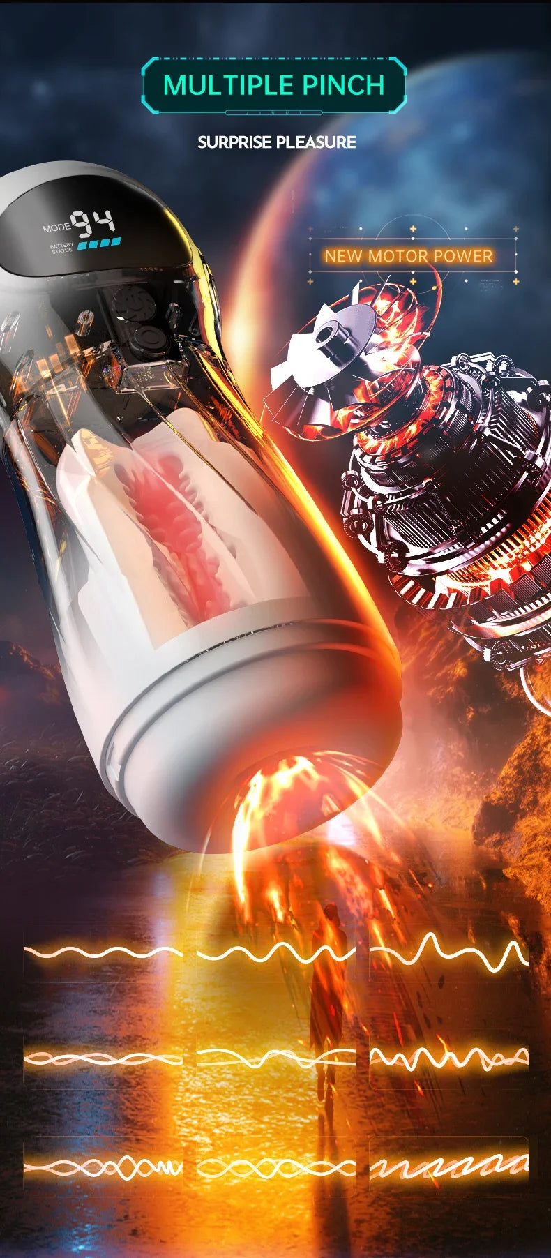 Automatic Sucker Male Masturbator with 9 Vibration & 4 Suction Modes