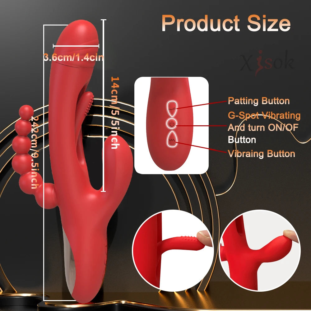 Tapping Flapping Rabbit Vibrator with G-Spot & Anal Stimulation