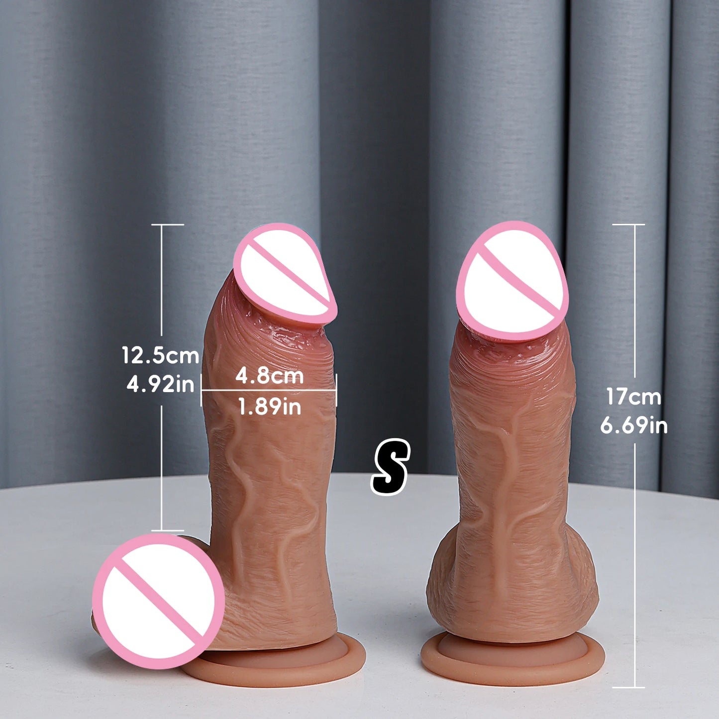 Huge Veined Realistic Dildo with Suction Cup
