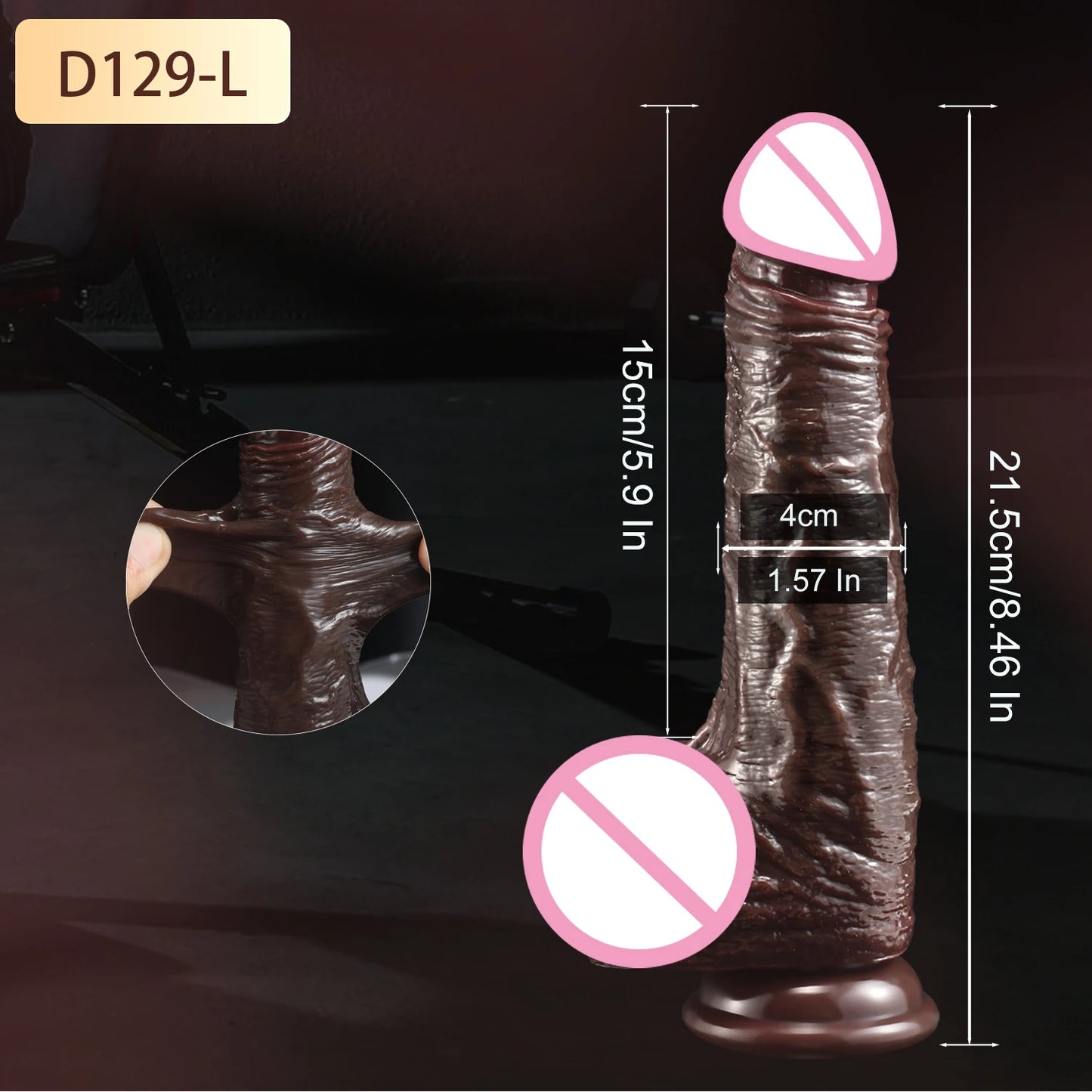 Realistic Pushing Dildo with Sliding Foreskin & Balls for Women & Anal