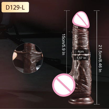 Realistic Dildo with Sliding Foreskin & Balls for Women, Lesbian & Anal Play