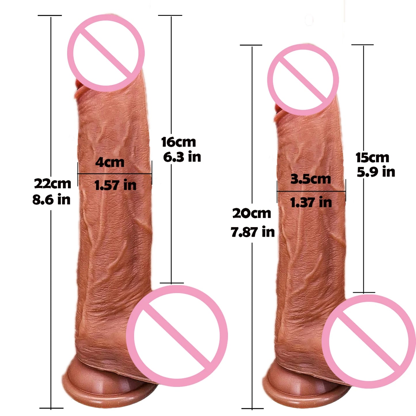 Heating Realistic Dildo with Telescopic Penis & Butt Plug