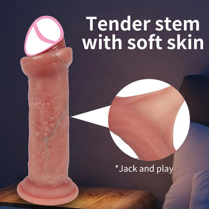 Realistic Strap-On Dildo with Sliding Foreskin & Balls