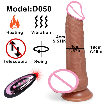 Remote Heating Realistic Dildo for G-Spot Massage