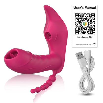 Bluetooth APP-Controlled 3-in-1 Dildo & Clit Sucker