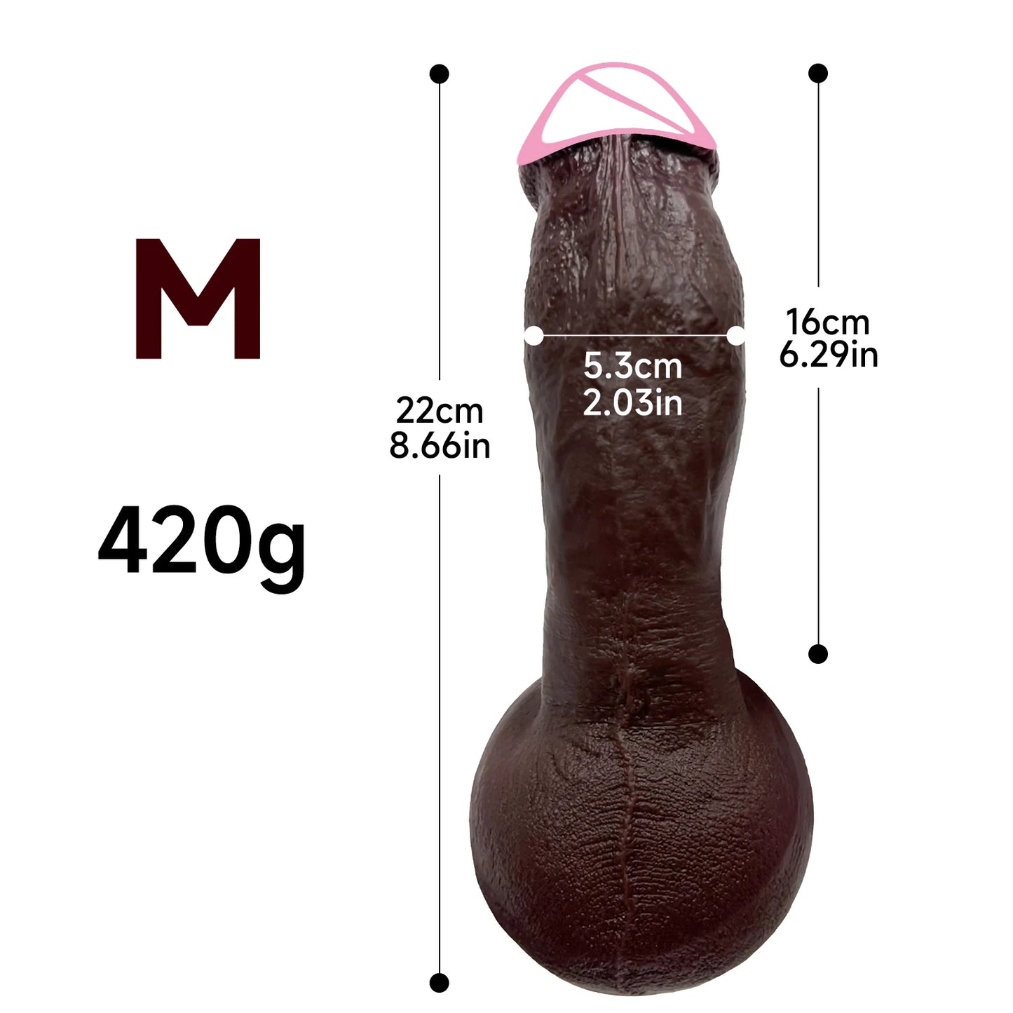 3-Size Realistic Skin-Feel Dildo with Anal Plug