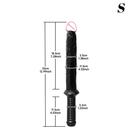 Long Silicone Dildo with Handle for Adults