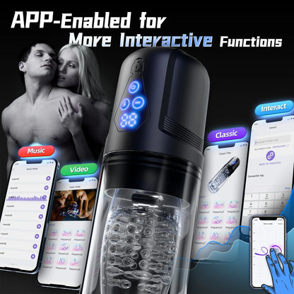 Smart App Control Male Stroker with Realistic Blowjob & 9 Vibration Modes