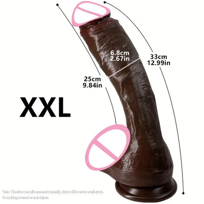 Long Realistic Huge Dildo with Butt Plug