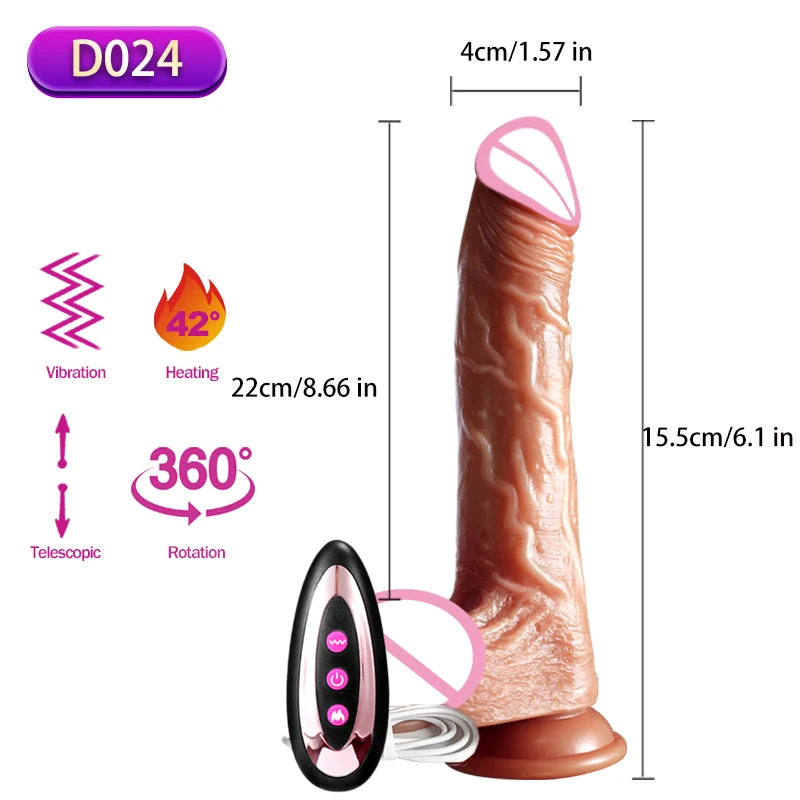 Heating Realistic Dildo with Remote Control