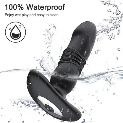 Thrusting Anal Vibrator for Men: Remote Telescopic Prostate Massager