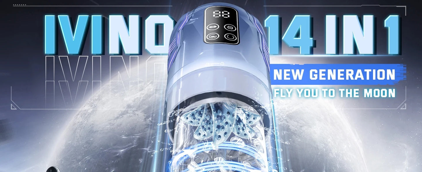 Telescopic Automatic Male Masturbator with Blowjob Suction & Vacuum Pump