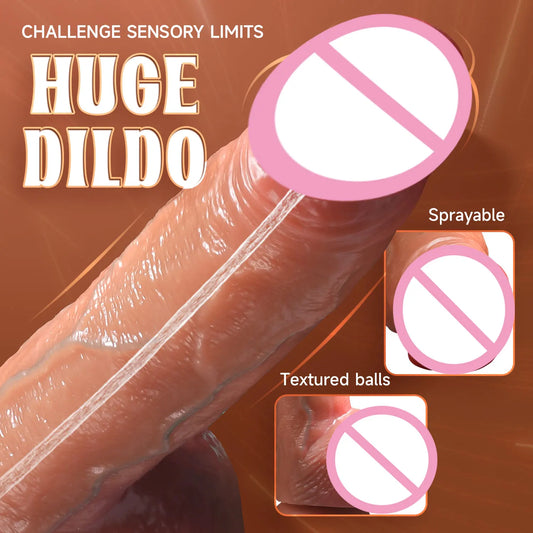 2-in-1 Sliding Foreskin & Ejaculating Dildo - for Realistic Penetration & Play