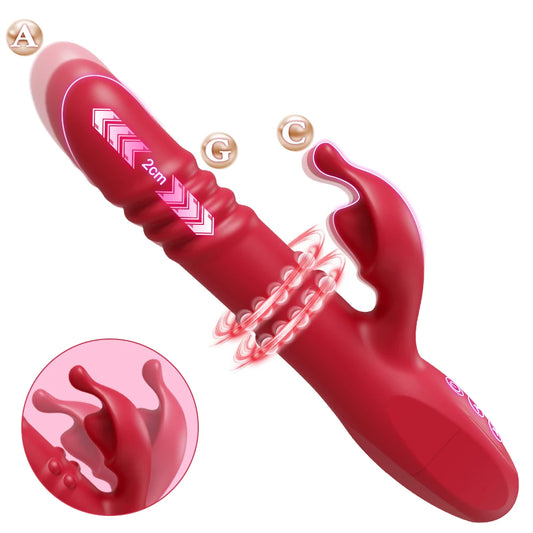 Rotating Rabbit Vibrator for G-Spot and Clitoral Stimulation