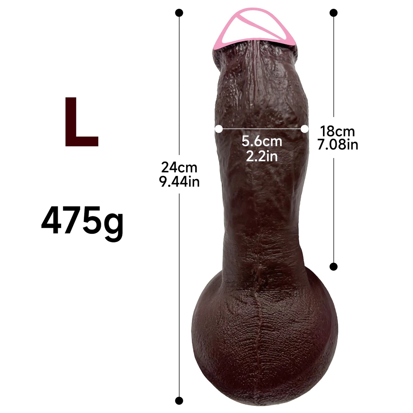 3-Size Realistic Skin-Feel Dildo with Anal Plug