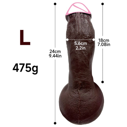 3-Size Realistic Skin-Feel Dildo with Anal Plug