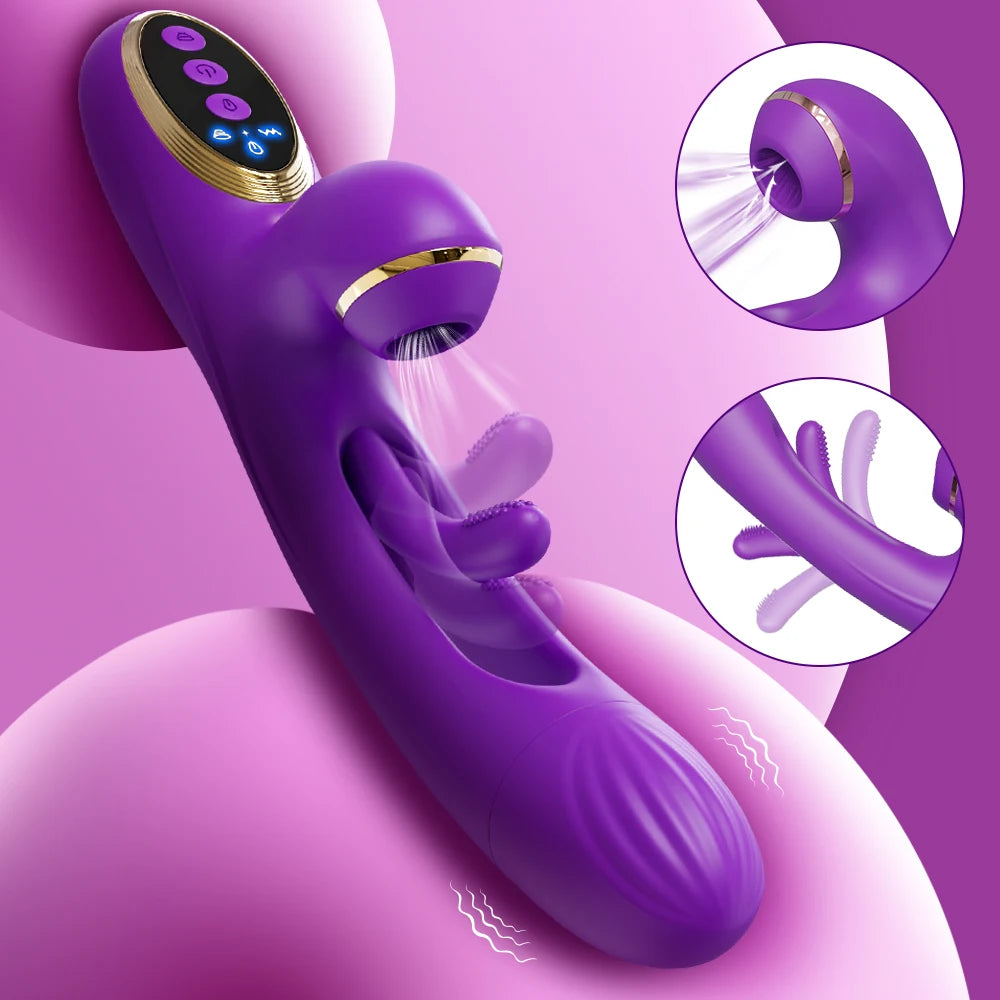 Tapping Flapping Clit Sucker with G-Spot Vibrator