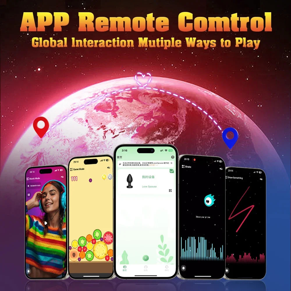 APP Control LED Vibrating Butt Plug