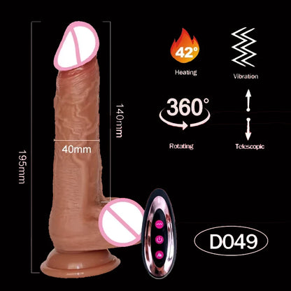 Thrusting Realistic Dildo for Anal & Vaginal Stimulation