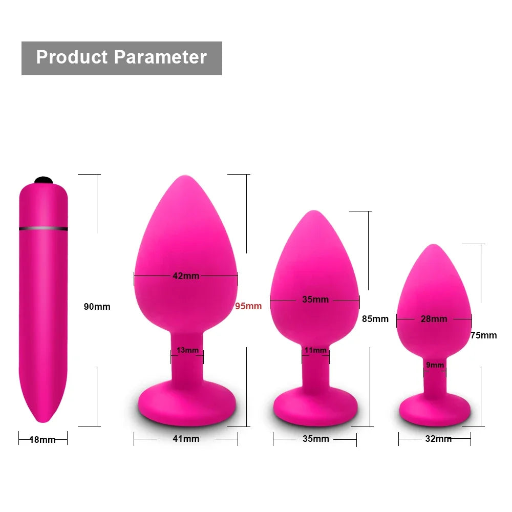 4pcs Soft Silicone Anal Plug Mini Erotic Butt Plug for Anal Toy Beginner Prostate Massager Sex Toy for Men Women Gay Couples