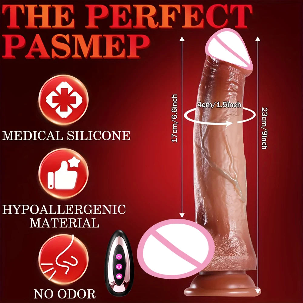 Heating Thrusting Realistic Dildo with Remote Control