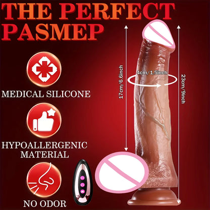 Heating Thrusting Realistic Dildo with Remote Control