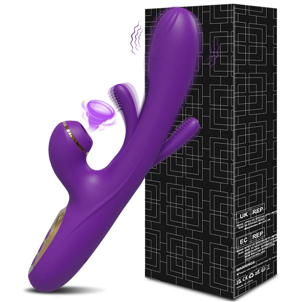 Tapping Flapping Vagina Vibrator & Clit Sucker Rabbit