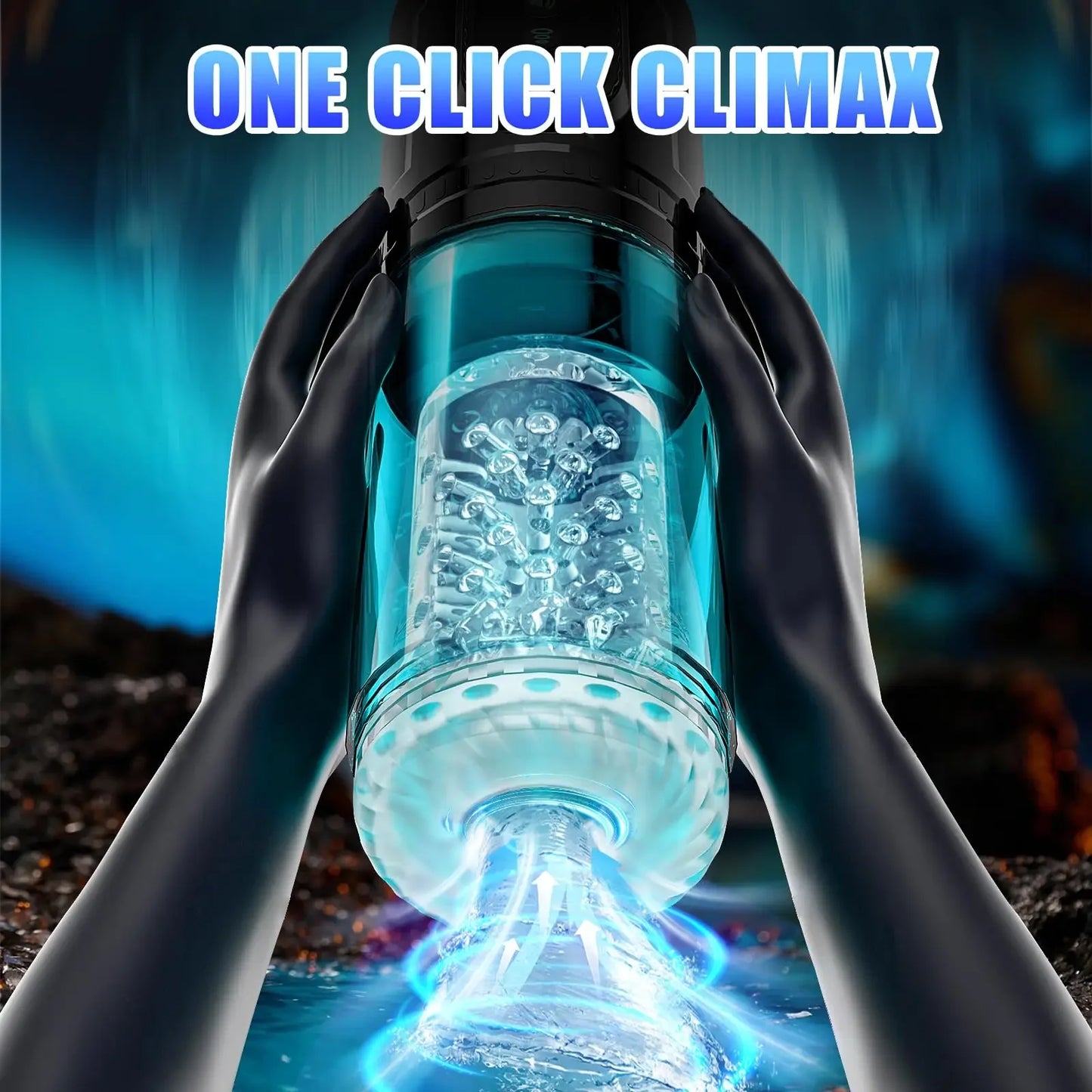 Telescopic Sucking Masturbator for Men with LCD Display & Rotating Blowjob