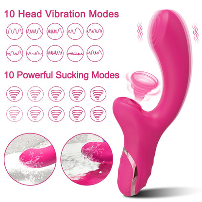Dual Action Vibrator: Clit Sucker & Vaginal G-Spot Stimulator