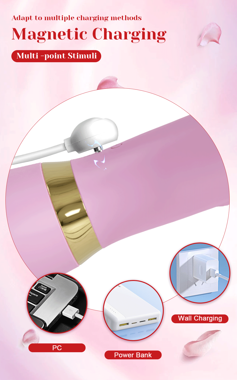 3-in-1 Wand for G-Spot Clitoral & Nipple Stimulation