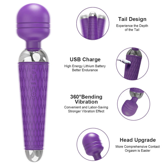 Wand Vibrator for Clitoral Nipple & Breast Stimulation