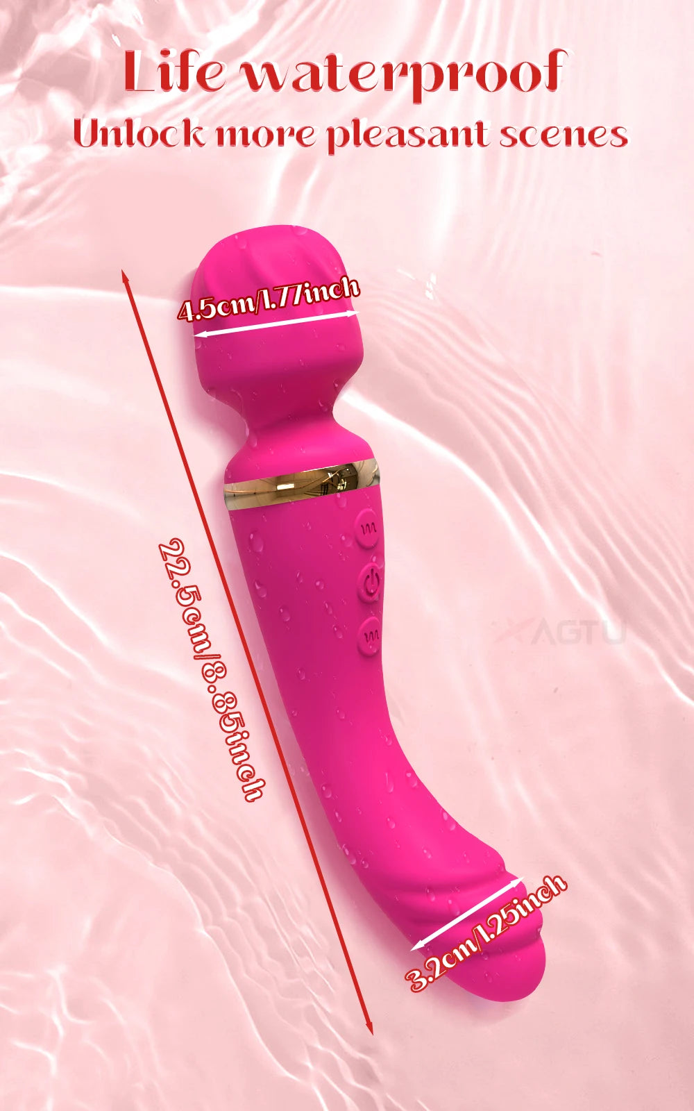2-in-1 Wand for G-Spot Clitoral & Nipple Stimulation