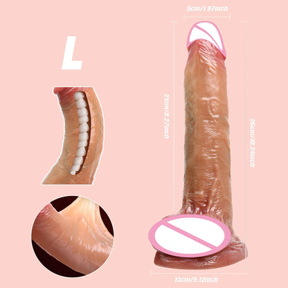 Sliding Foreskin Realistic Dildo with Suction Cup