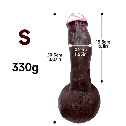 3-Size Realistic Skin-Feel Dildo with Anal Plug