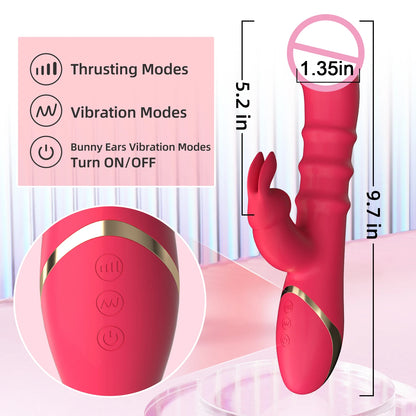Dildo Vibrator with 3 Thrusting & 10 Vibration Patterns