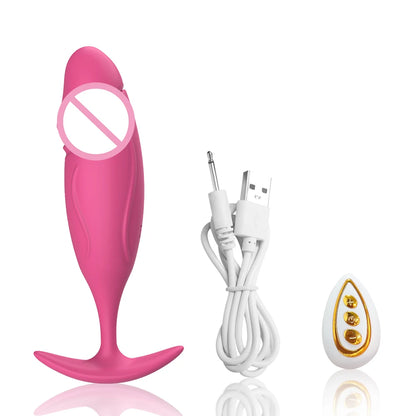 10 Mode Remote Control Vibrating Butt Plug & Mini Dildo