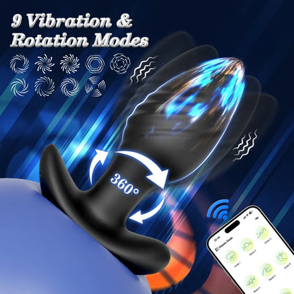 APP Controlled Rotating Butt Plug with 360° Wiggle Motion