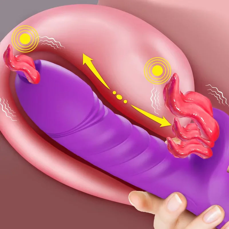 Fast Orgasm Vibrator Dildo with Licking Heating & Clit Suction