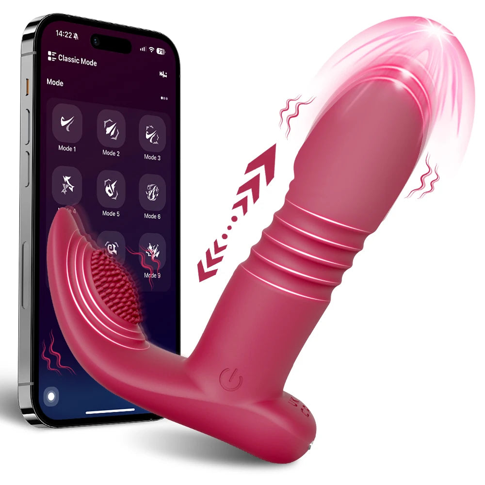 APP-Controlled Thrusting Panty Vibrator for G-Spot & Clit