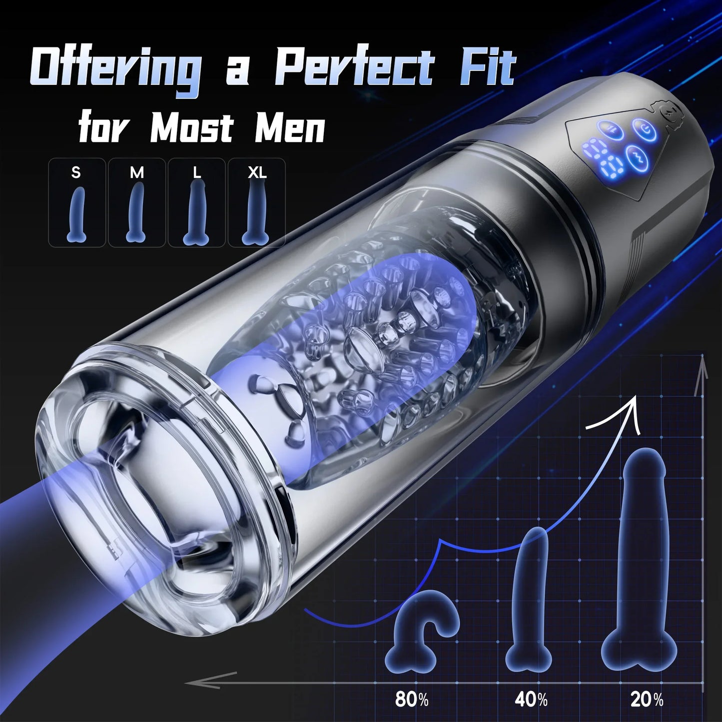 Smart App Control Male Stroker with Realistic Blowjob & 9 Vibration Modes