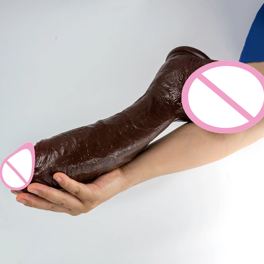 Long Realistic Huge Dildo with Butt Plug