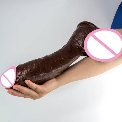 Long Realistic Huge Dildo with Butt Plug