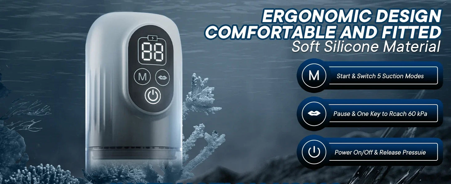 LCD Electric Penis Pump: 4 Training Pressure & 5 Suction Auto Modes