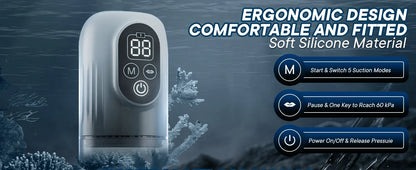 LCD Electric Penis Pump: 4 Training Pressure & 5 Suction Auto Modes